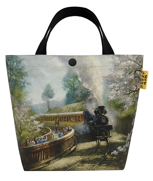 Alishan Forest Railway with Cherry Blossoms_Tote_Medium 阿里山櫻花鐵道_托特包_中